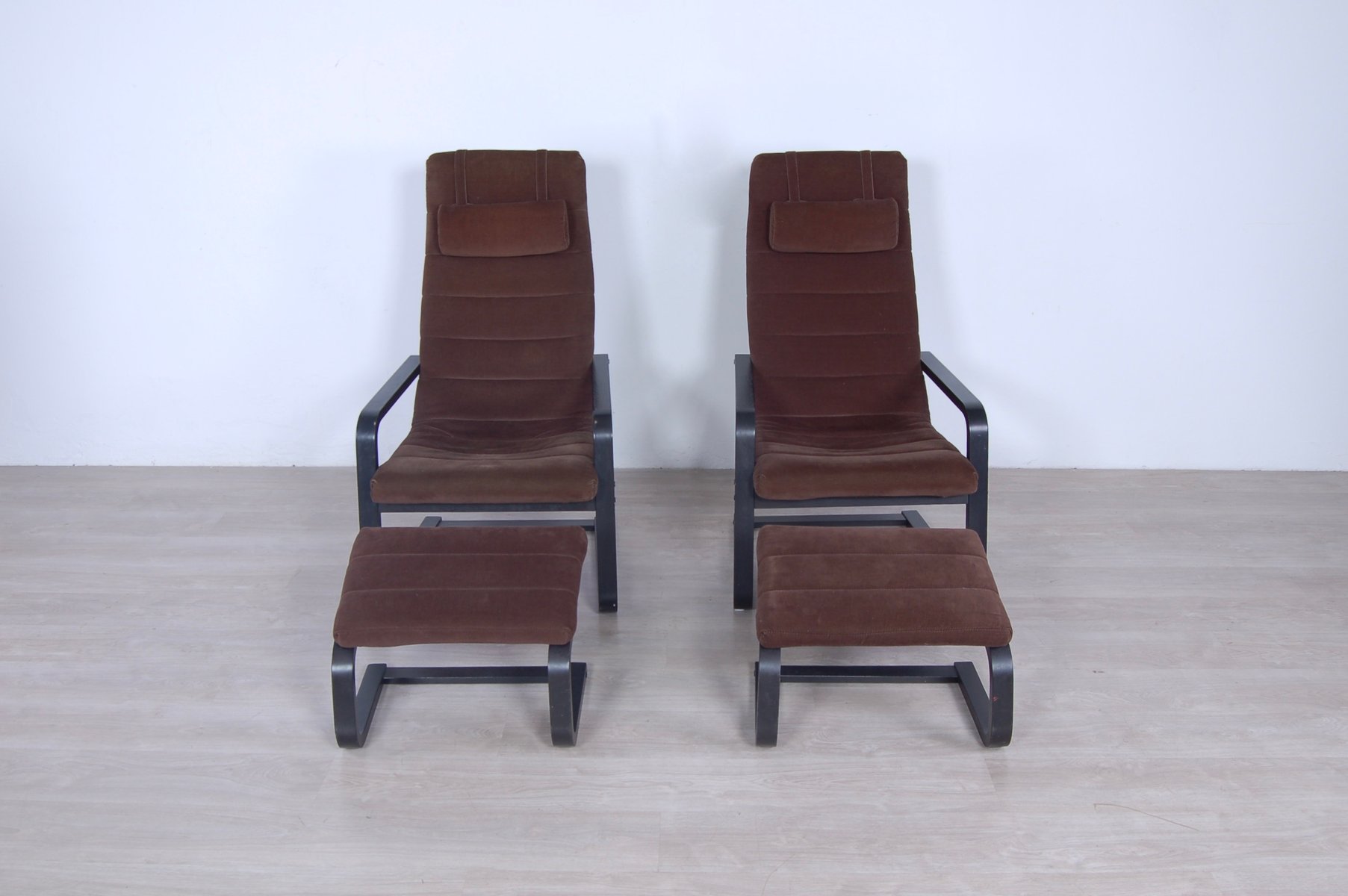 Boliden Armchairs with Footrest from Ikea, 1999, Set of 4 for sale at