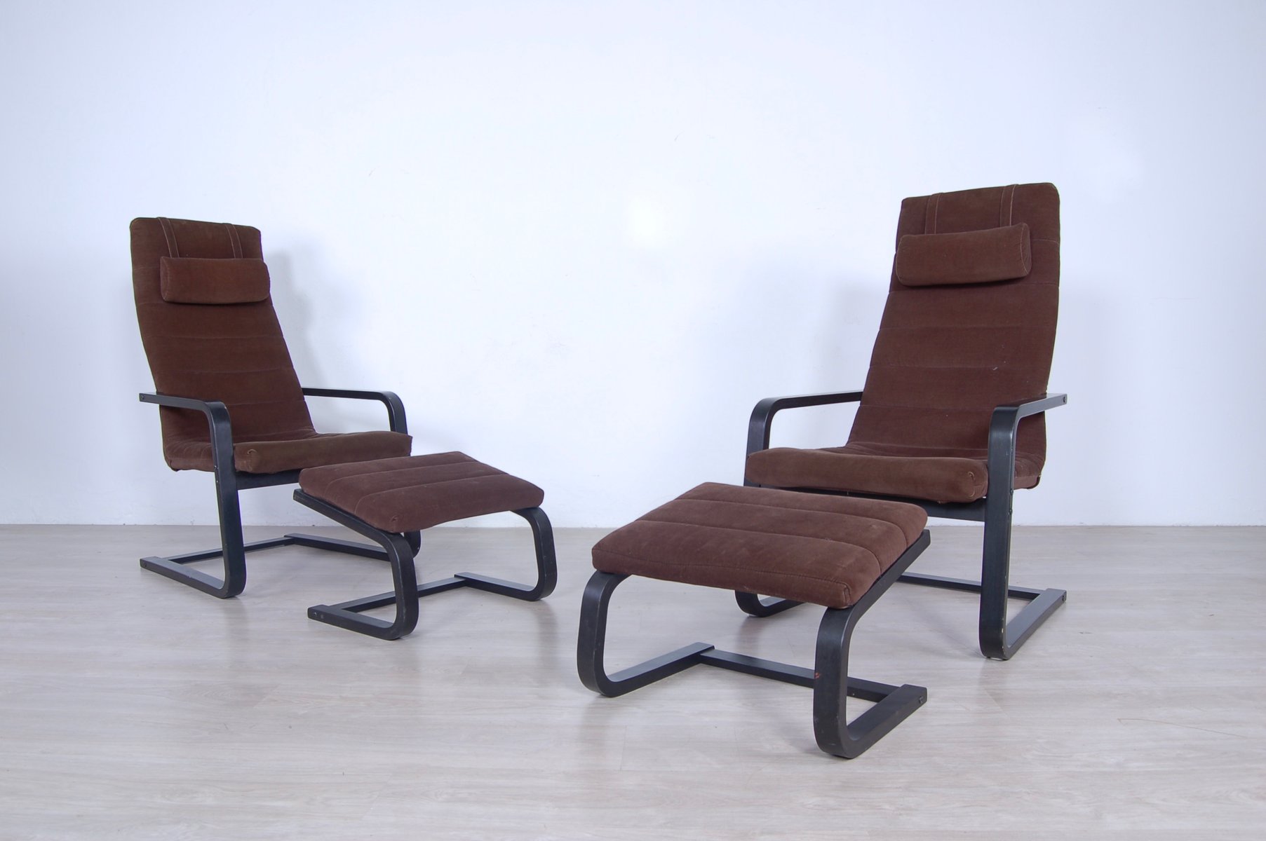 Boliden Armchairs with Footrest from Ikea, 1999, Set of 4 for sale at