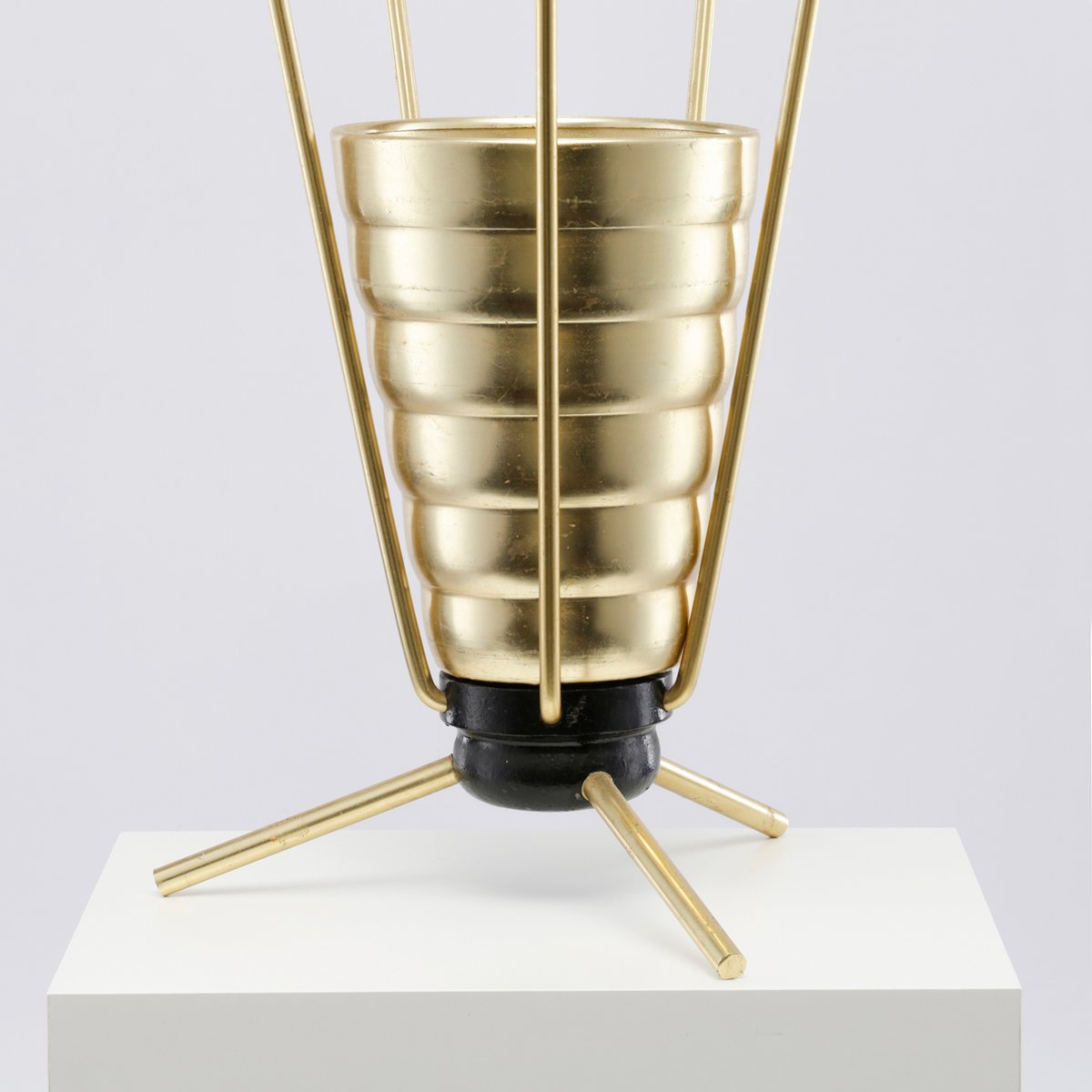MidCentury Conical Gilt Umbrella Stand, 1950s for sale at Pamono