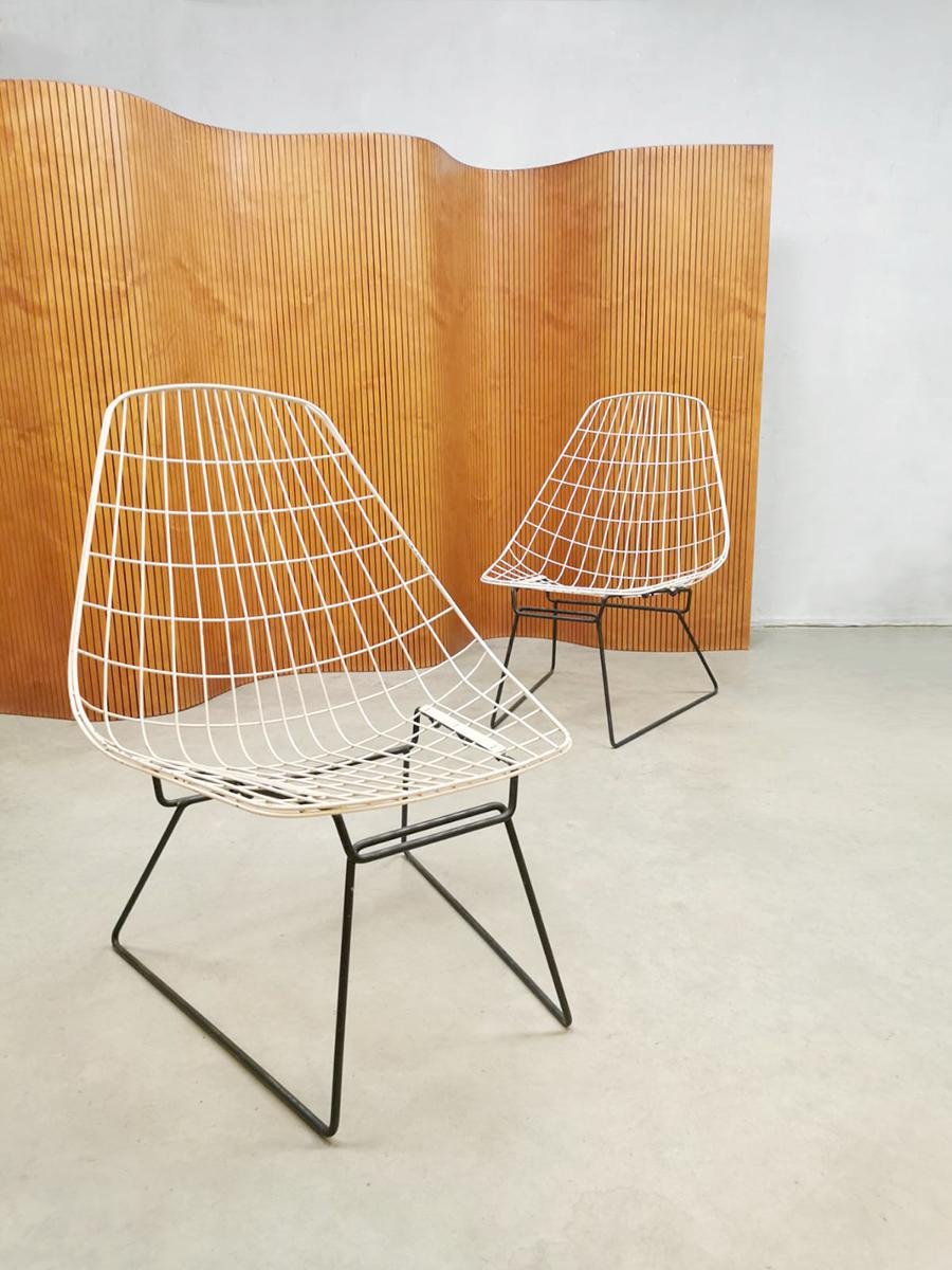 Vintage Danish Wire Thread Chairs by Cees Braakman for Pastoe, Set of 2