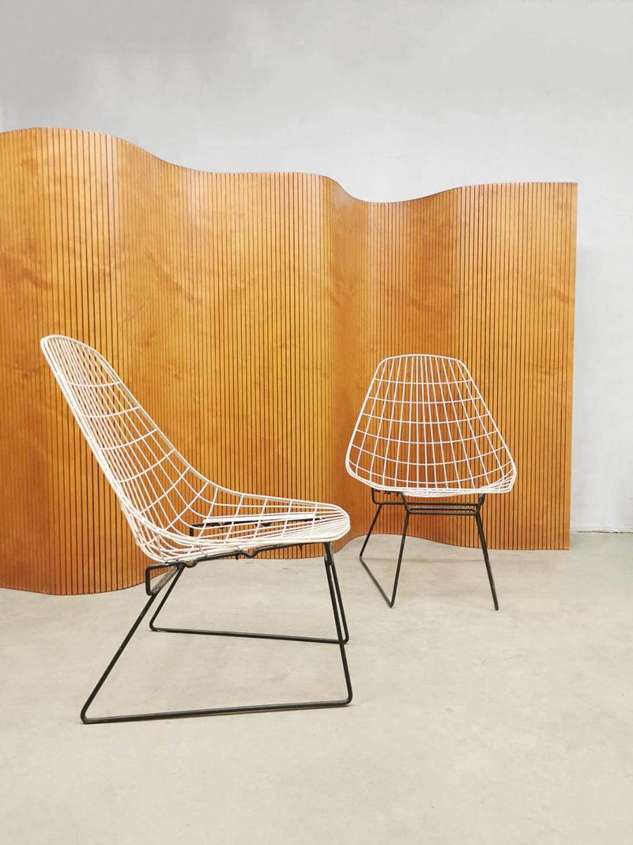 Vintage Danish Wire Thread Chairs by Cees Braakman for Pastoe, Set of 2