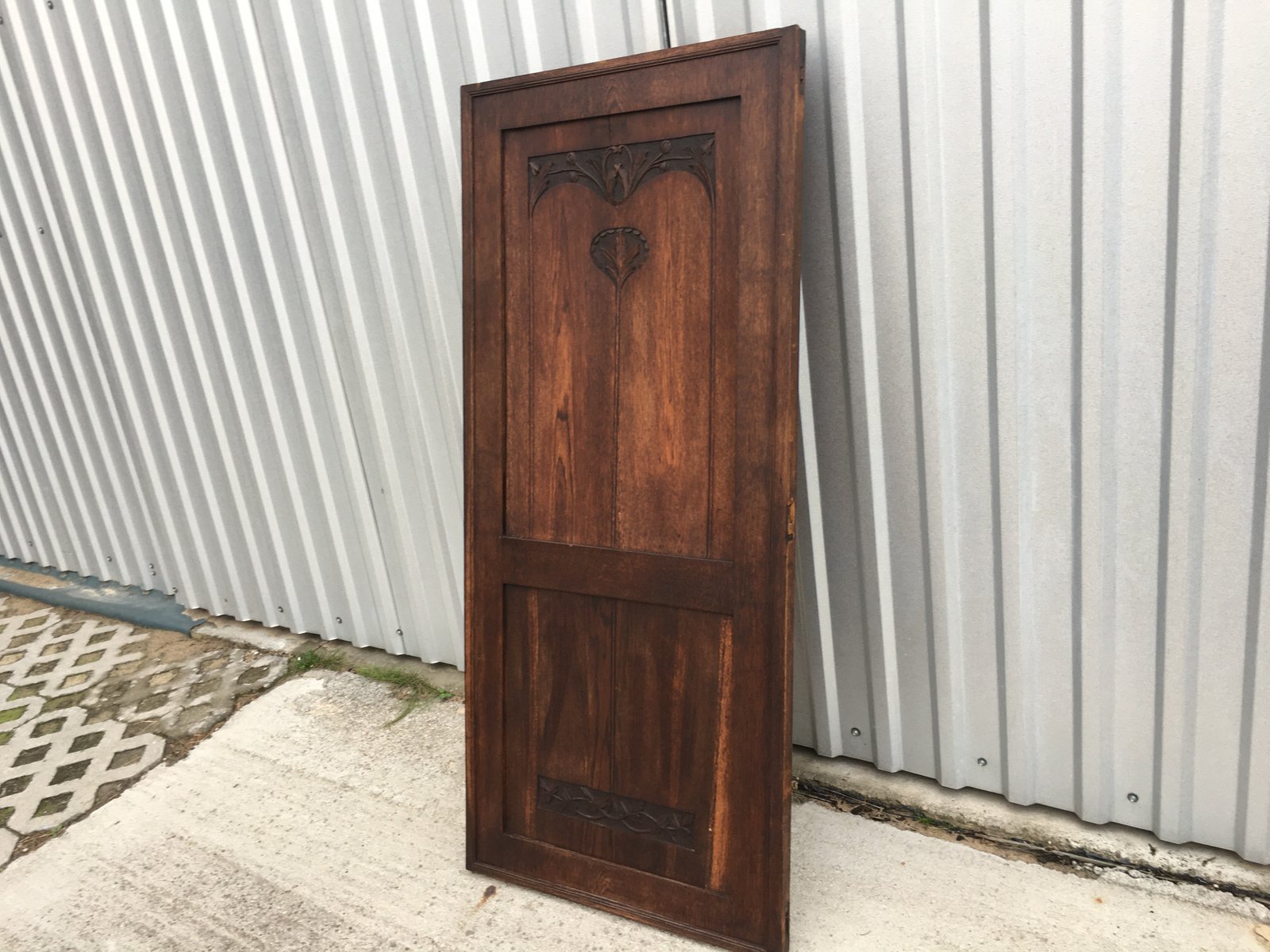 Antique Oak Wardrobe Door for sale at Pamono