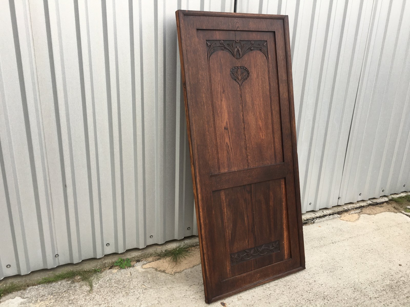 Antique Oak Wardrobe Door for sale at Pamono