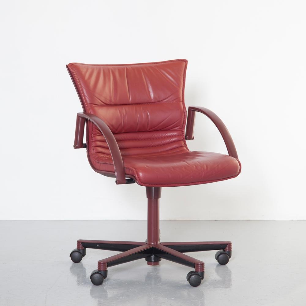 burgundy red giroflex conference chair albert stoll 1990s JC-1065999