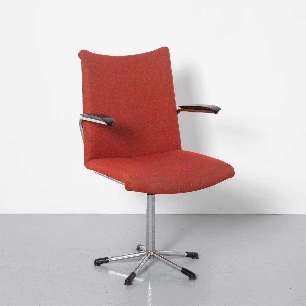 vintage red 3314 office chair by toon de wit for gebroeders de wit 1950s JC-1066003