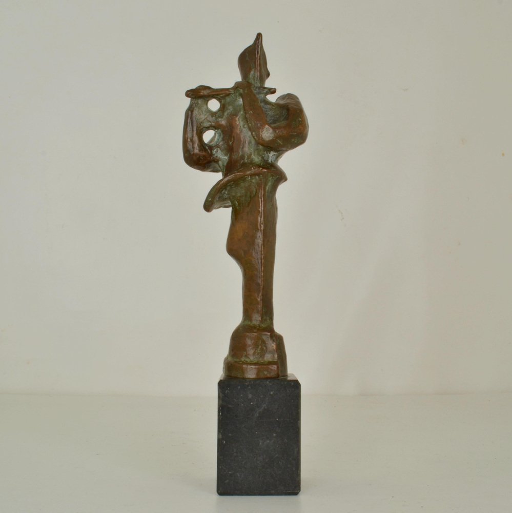 Figura In Bronzo Di Ragazzo Suonatore Di Flauto - Antigelo Per Esterno - Altezza 55cm - BOAN-1391