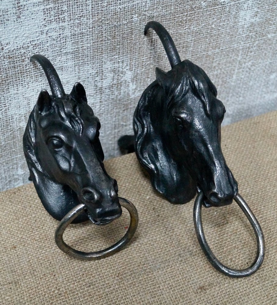 Tête De Cheval En Fonte - Art Déco - XXème - Décoration Extérieur - Originale Italie