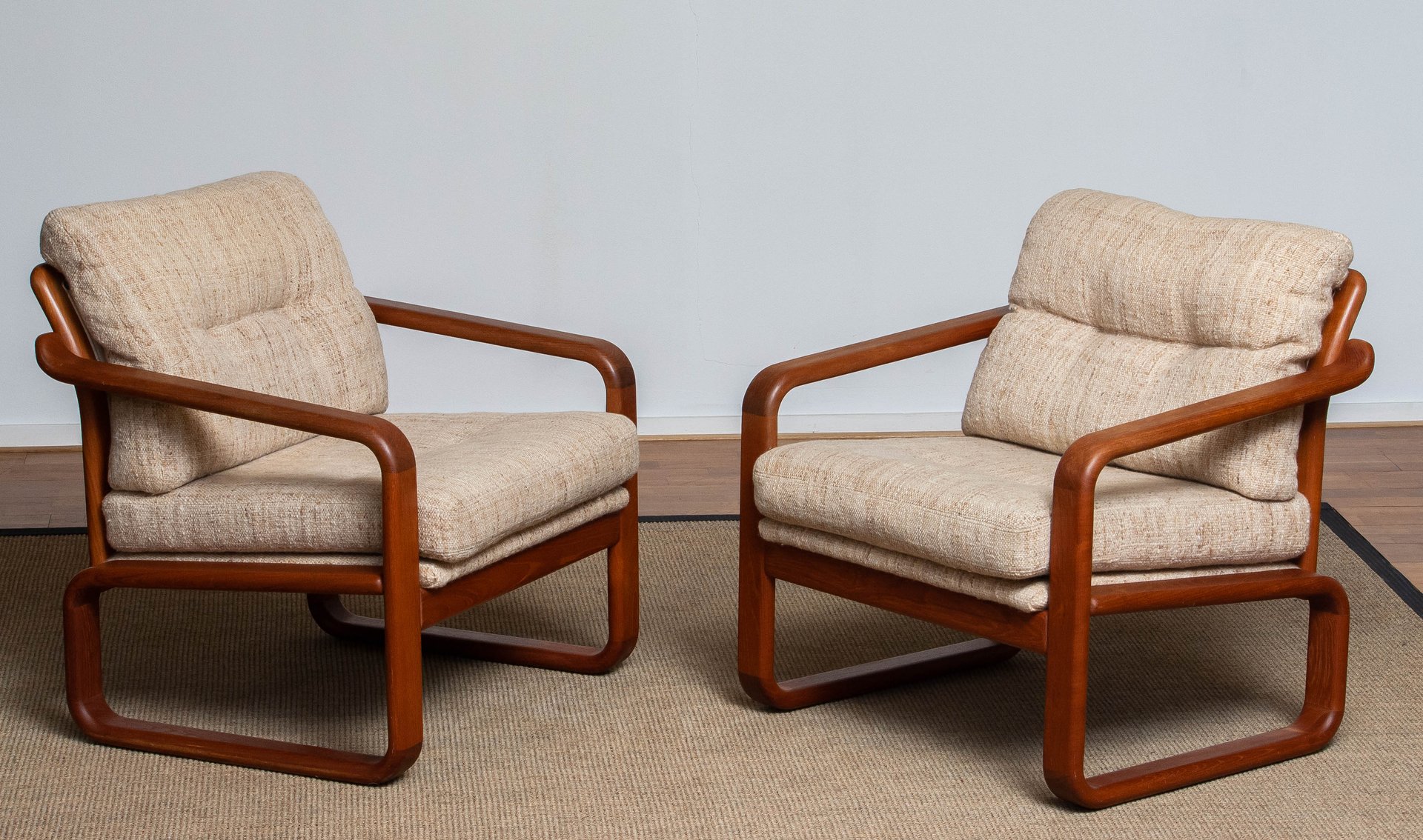 Danish Teak with Wool Cushions Lounge Easy Chair by HS Design, 1980s