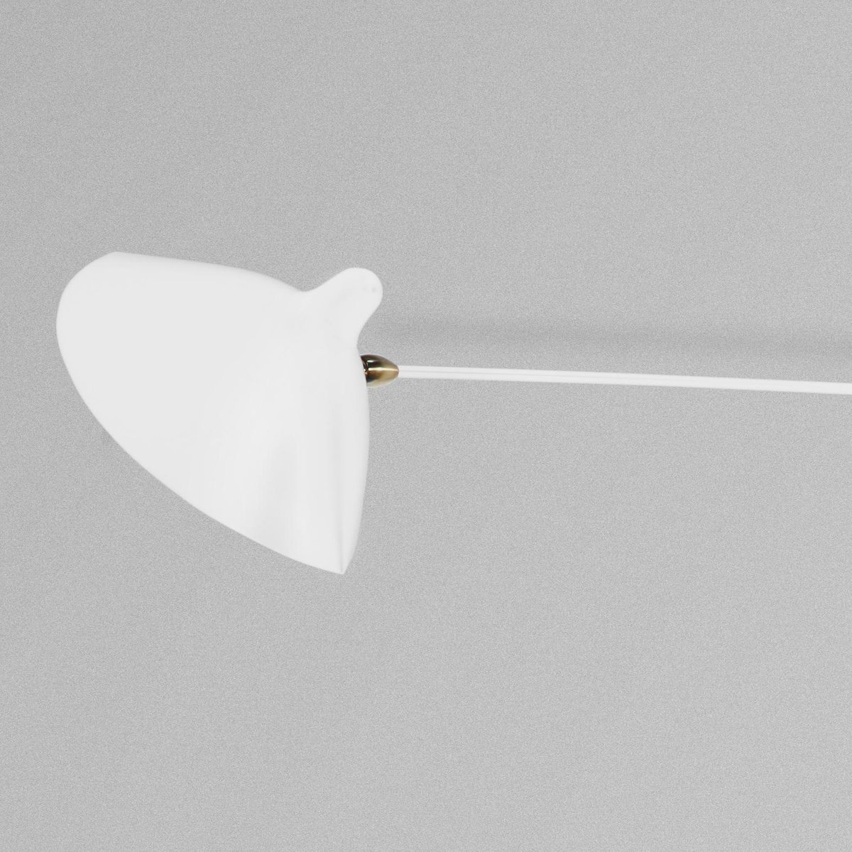 MidCentury Modern White Wall Lamp with Three Rotating Straight Arms by