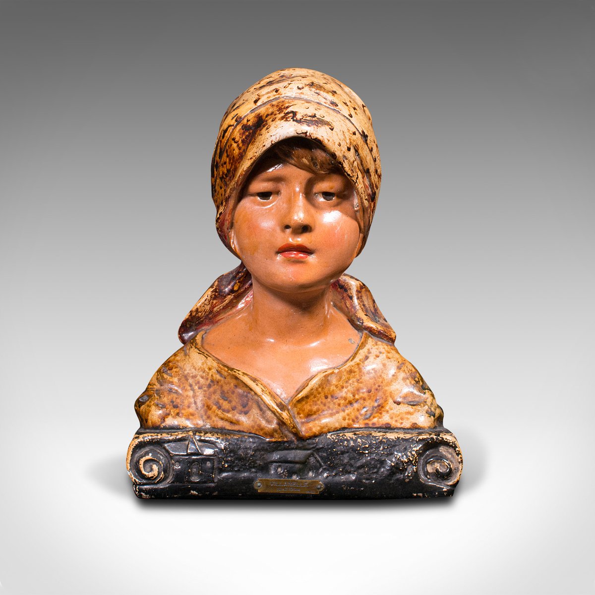 Buste Art Nouveau Vintage Femme Jeunesse – Sculpture De Collection XIXe