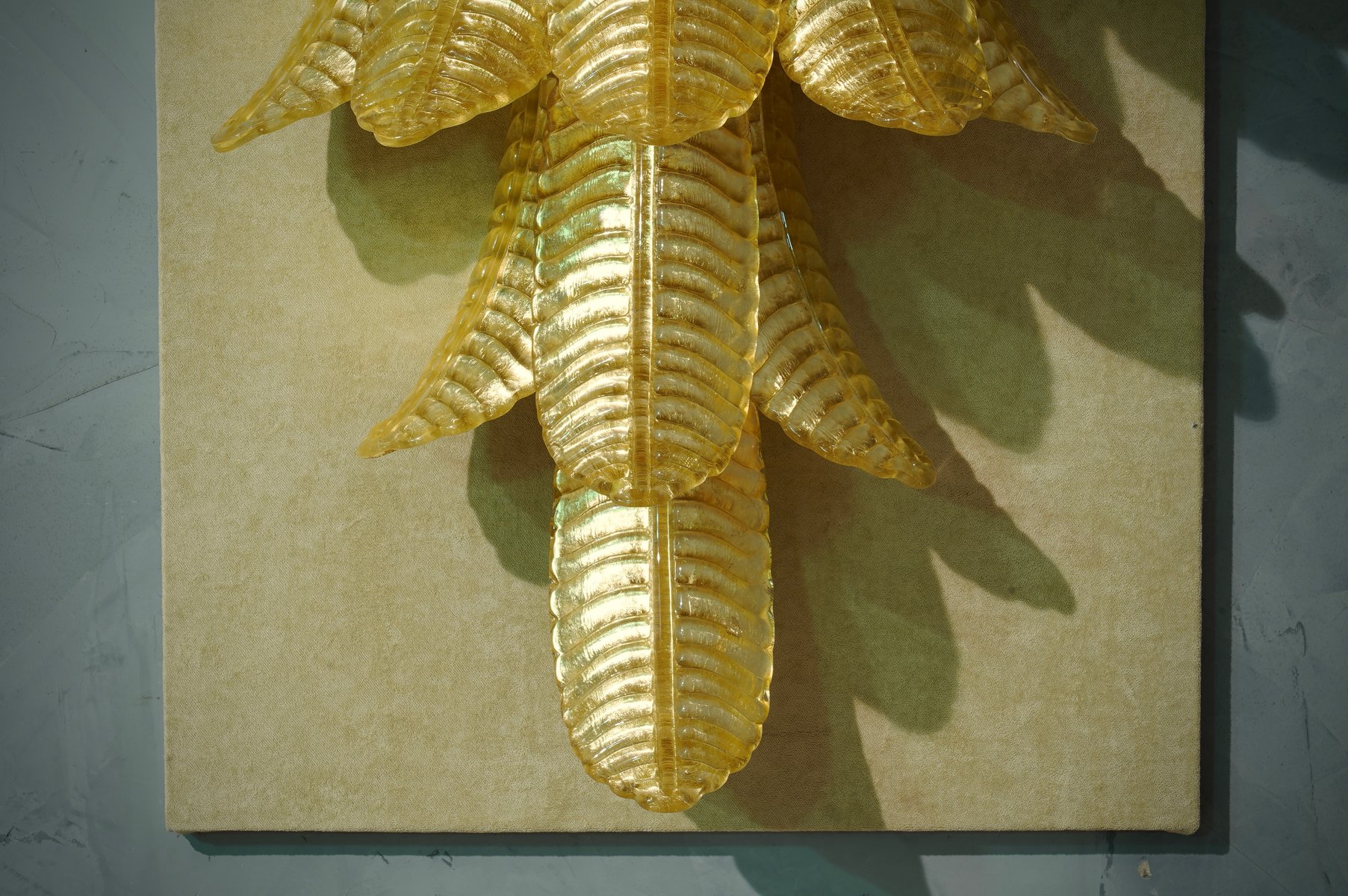 Mid-Century Murano Glas Blattgold Wandlampe, 1980er