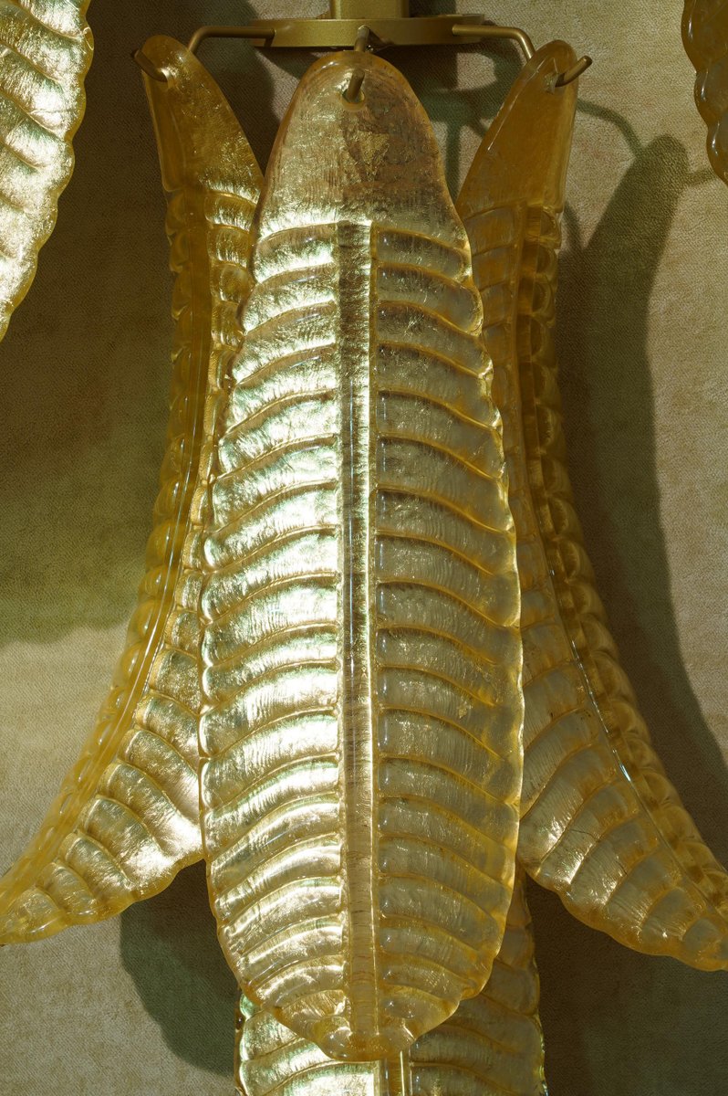 Mid-Century Murano Glas Blattgold Wandlampe, 1980er