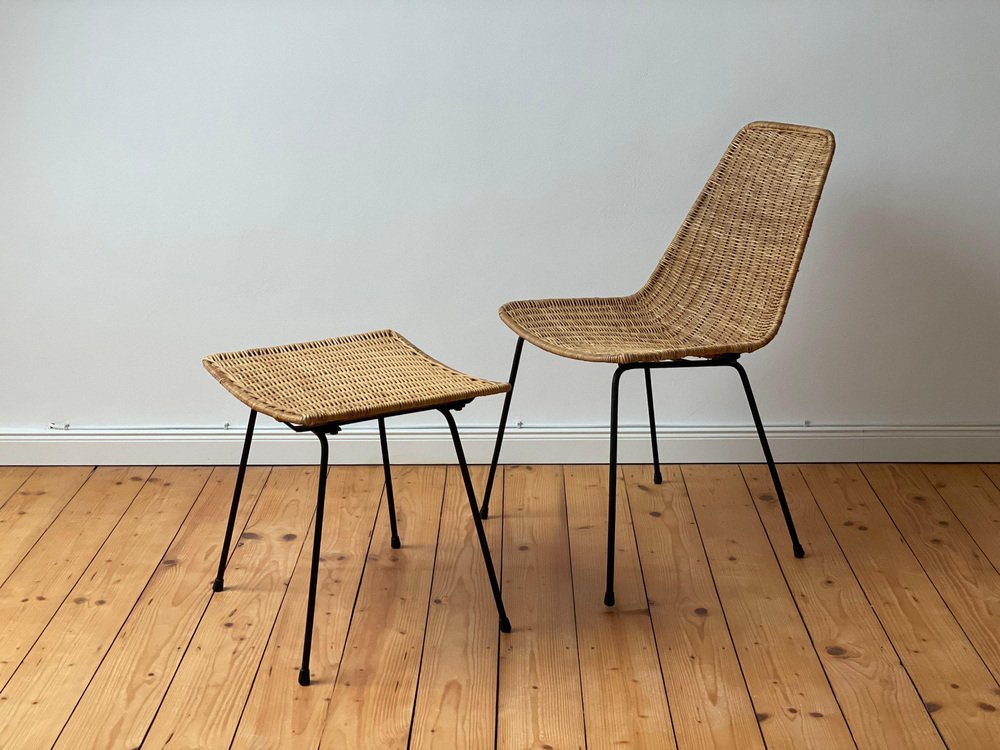 Vintage Wicker Basket Chairs by Gian Franco Legler, 1960s for sale at