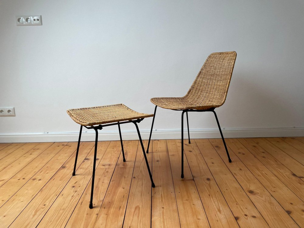 Vintage Wicker Basket Chairs by Gian Franco Legler, 1960s for sale at