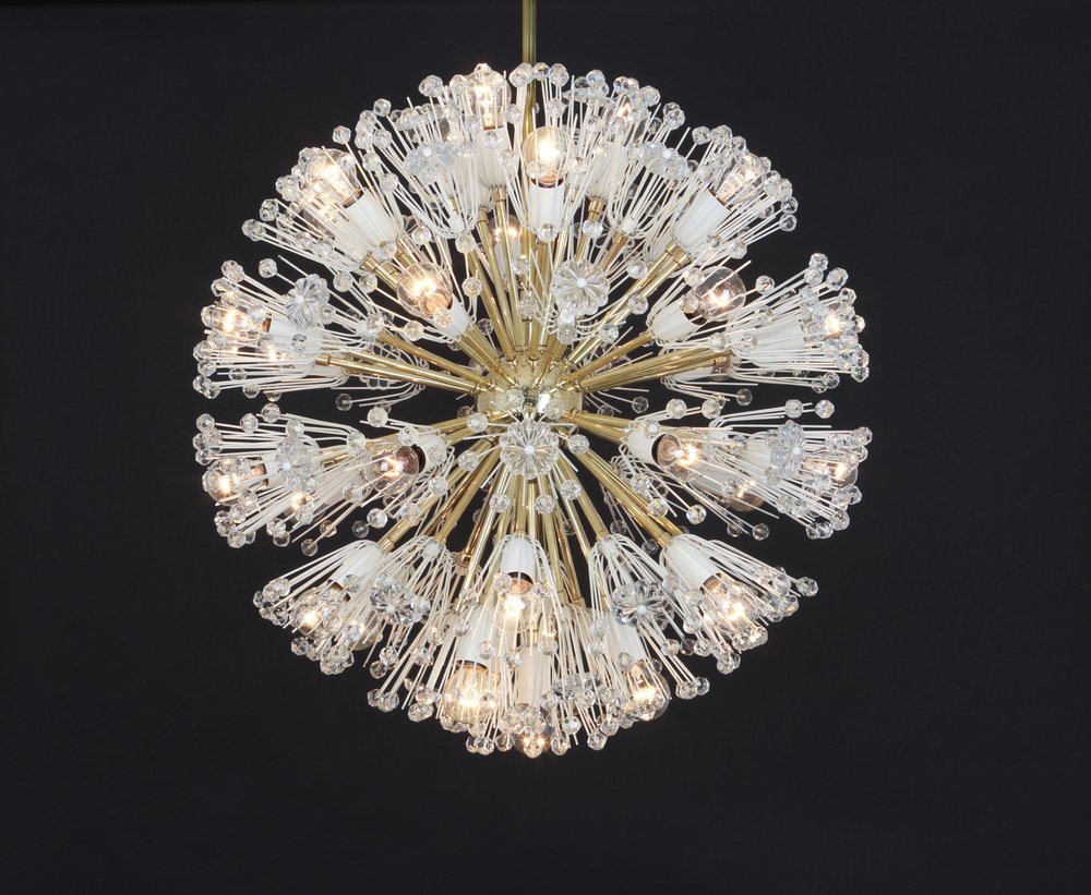 Large Brass Starburst Chandelier by Emil Stejnar for Rupert Nikoll
