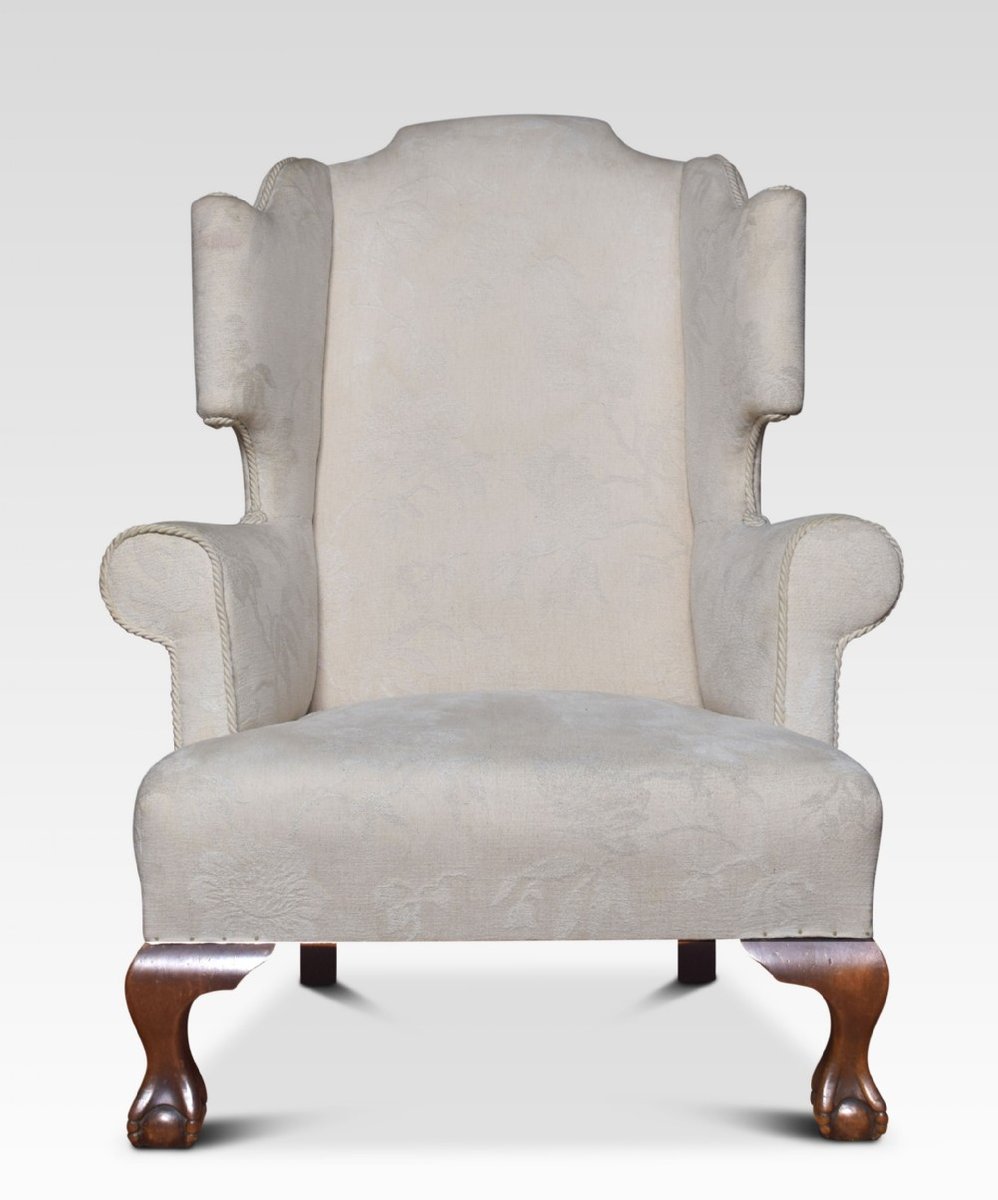 Large Upholstered Wingback Armchair for sale at Pamono