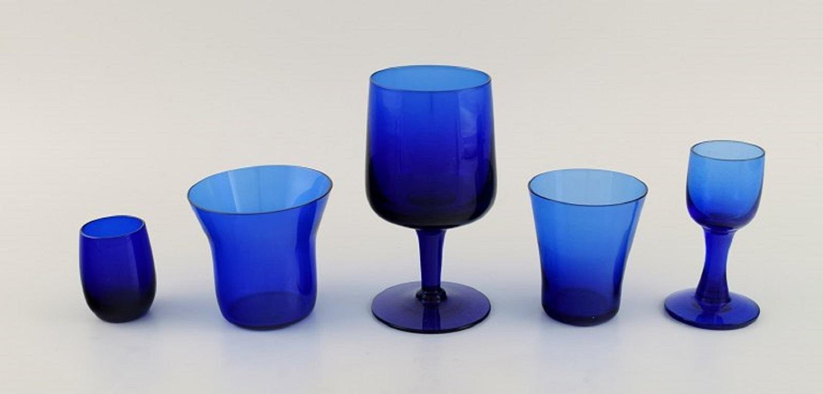 Butterfly Glass Mixed Blue Mouth Blown
