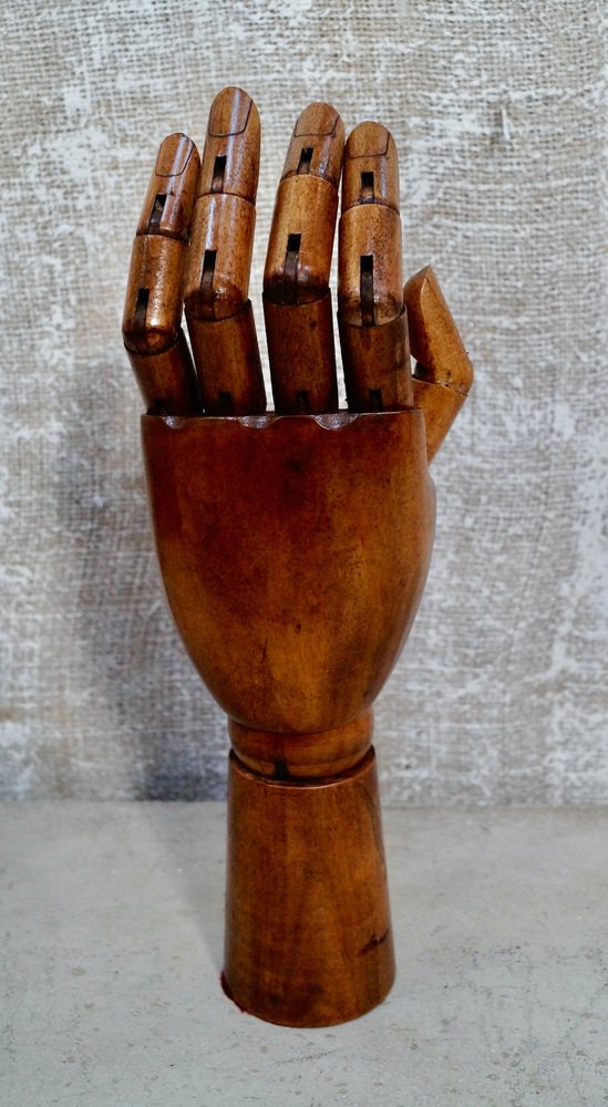 Antique Articulated Wooden Hand for sale at Pamono