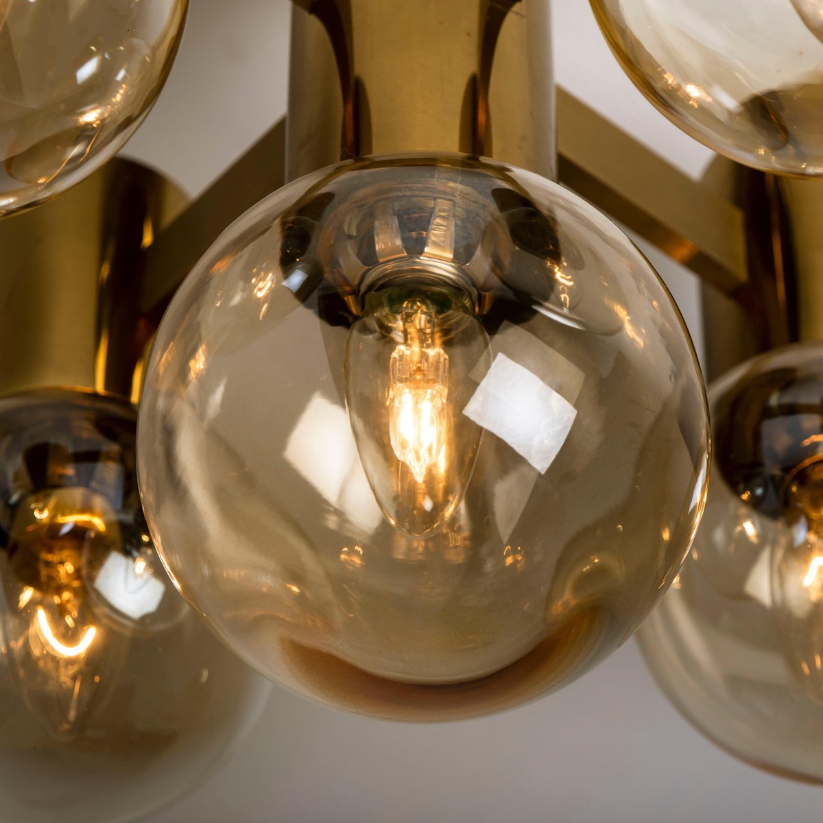 Brass and Glass Light Fixtures in the Style of Jakobsson, 1960s for