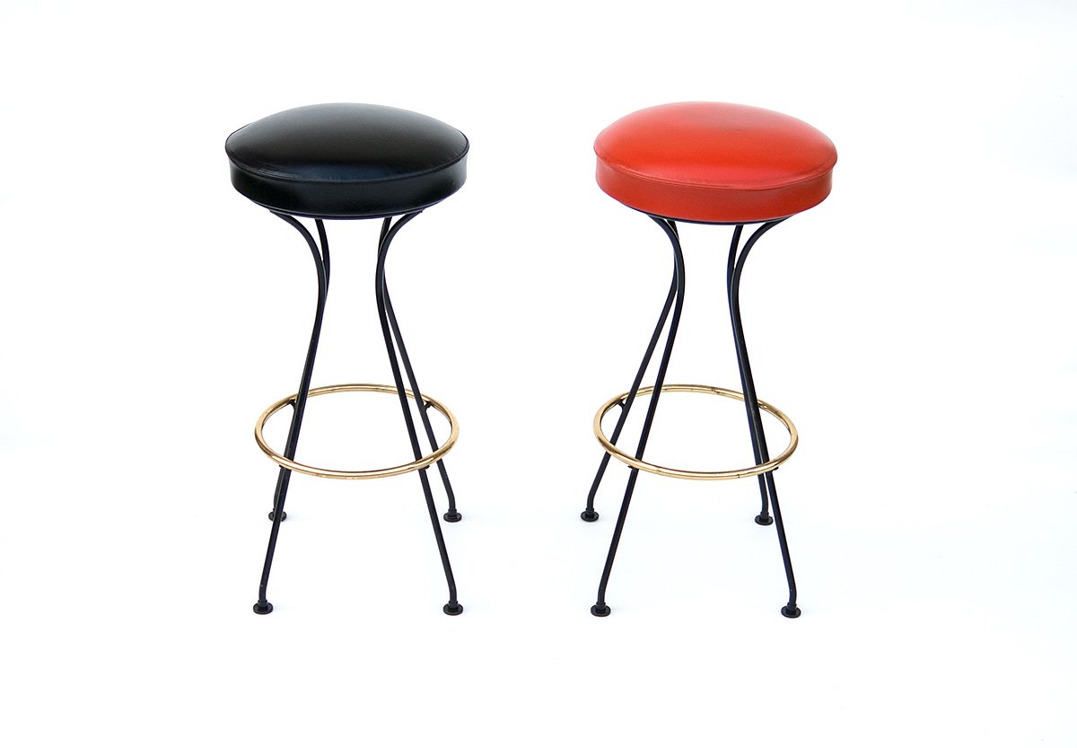 Bar Stools, Mid20th Century, Set of 2 for sale at Pamono