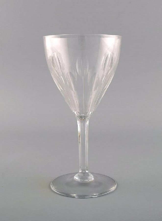 Baccarat Red Wine Glasses in Clear Mouth Blown Crystal Glass, France