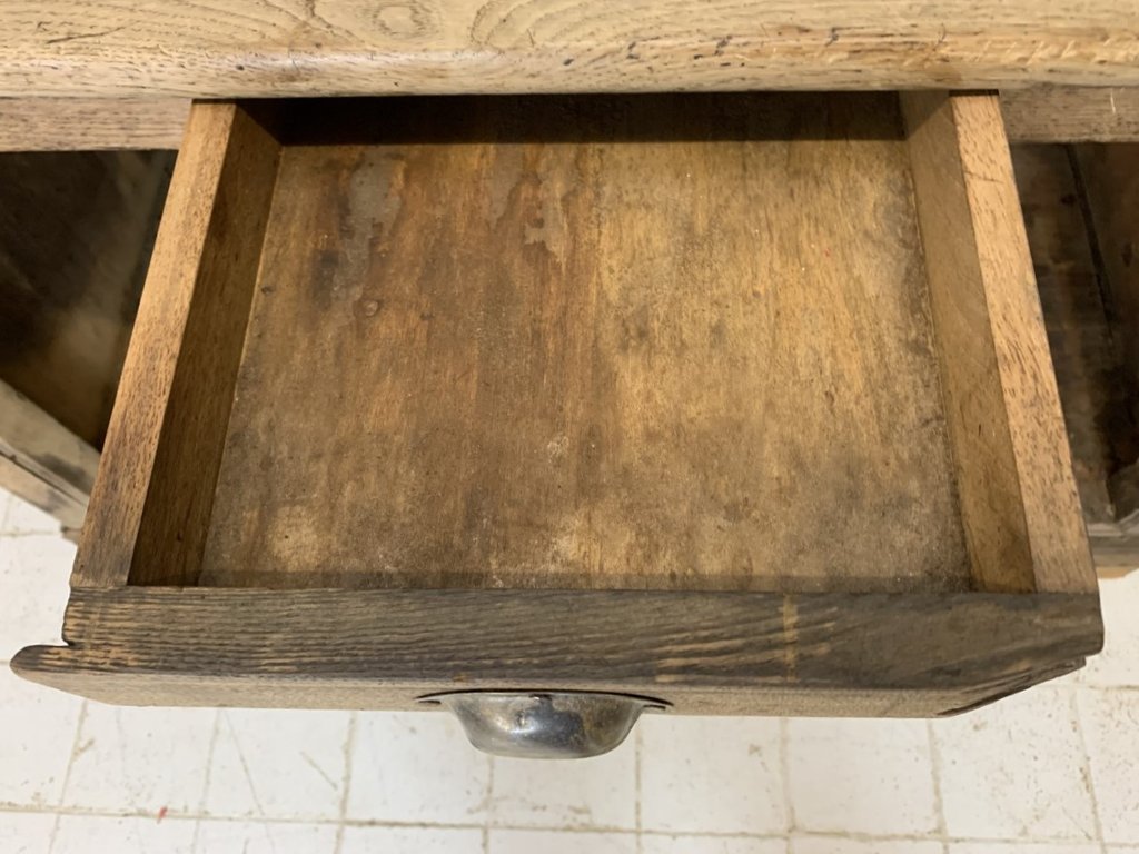 19th Century Double Sided Solid Oak Shop Counter for sale at Pamono