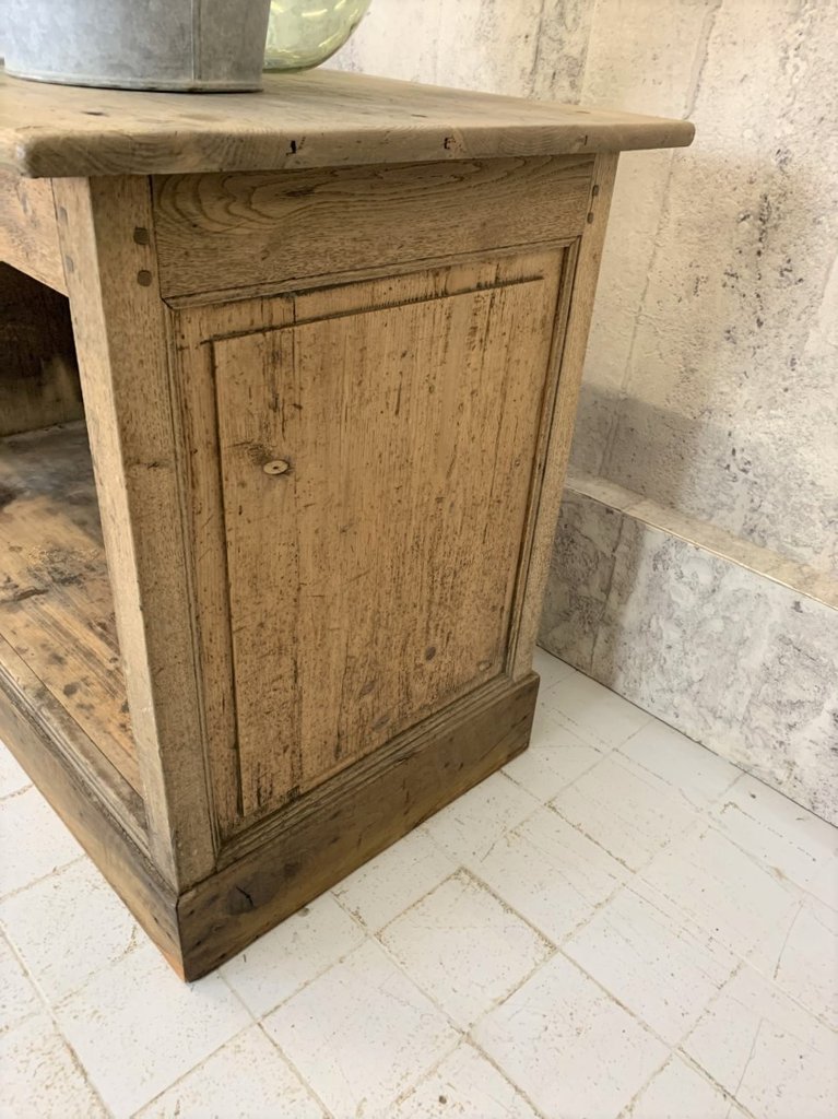 19th Century Double Sided Solid Oak Shop Counter for sale at Pamono