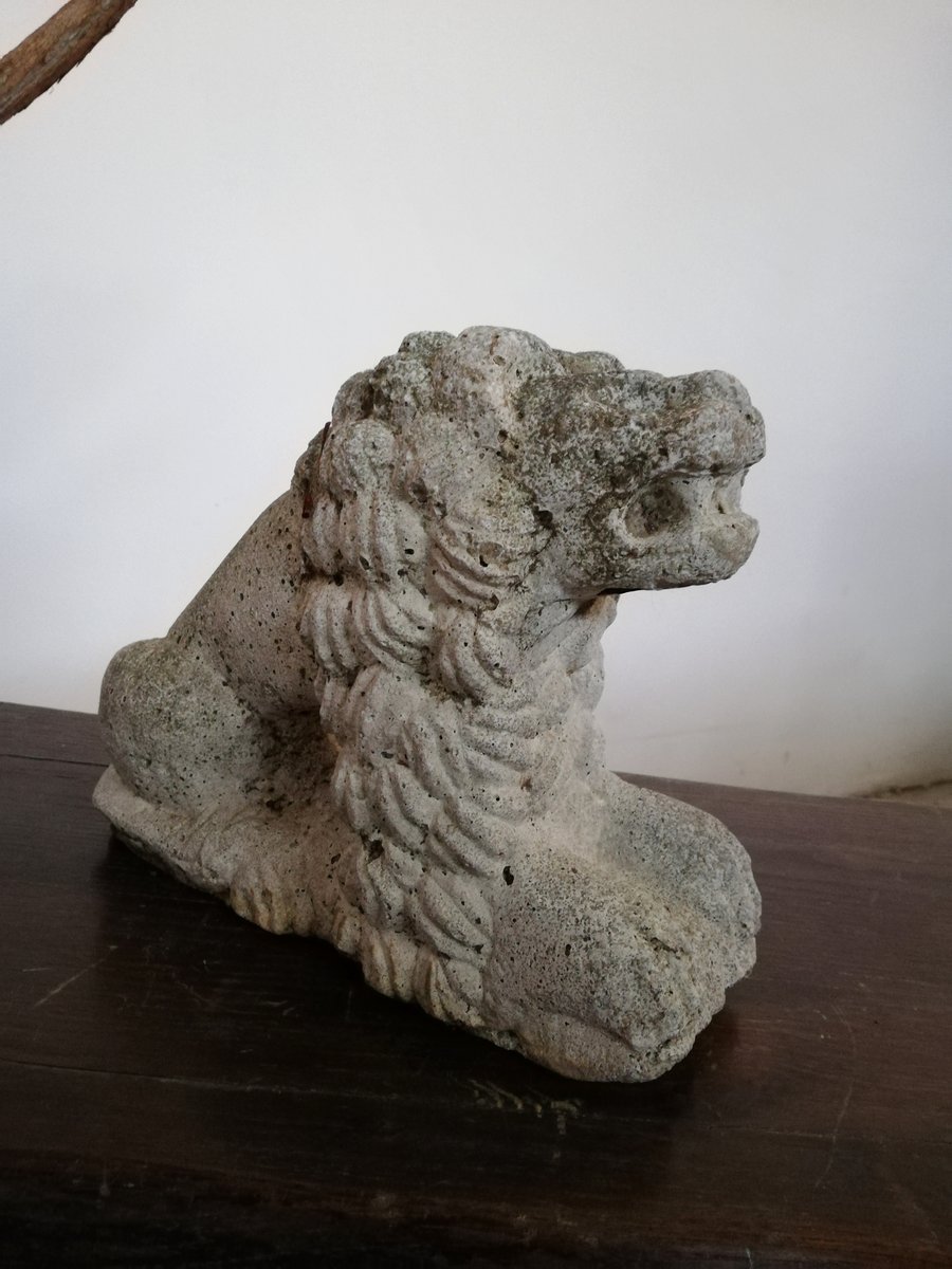 Vintage Concrete Lion Garden Statue for sale at Pamono