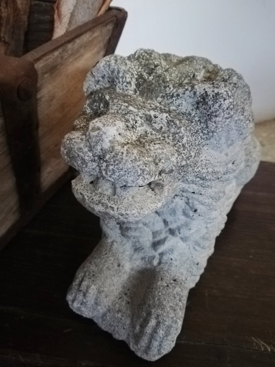Vintage Concrete Lion Garden Statue for sale at Pamono