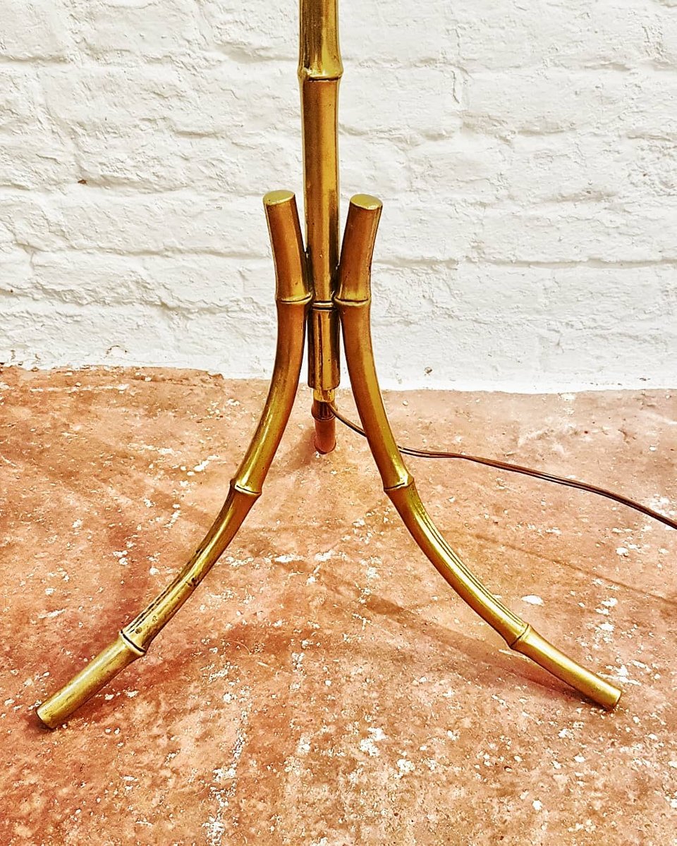 Bronze Faux Bamboo Floor Lamp by Maison Baguès for sale at Pamono