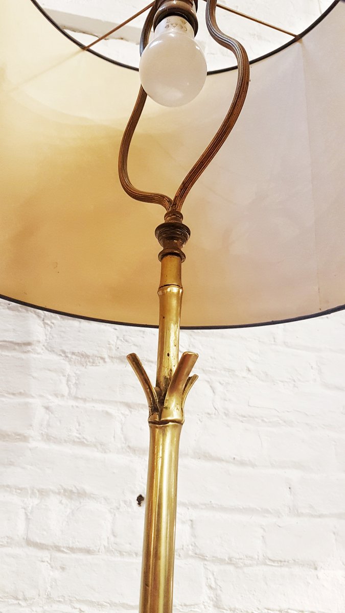 Bronze Faux Bamboo Floor Lamp by Maison Baguès for sale at Pamono