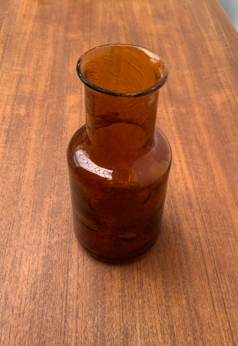 MidCentury Handmade Glass Vase for sale at Pamono