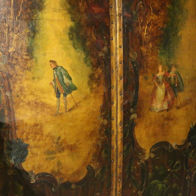 Large Italian Leather Screen for sale at Pamono