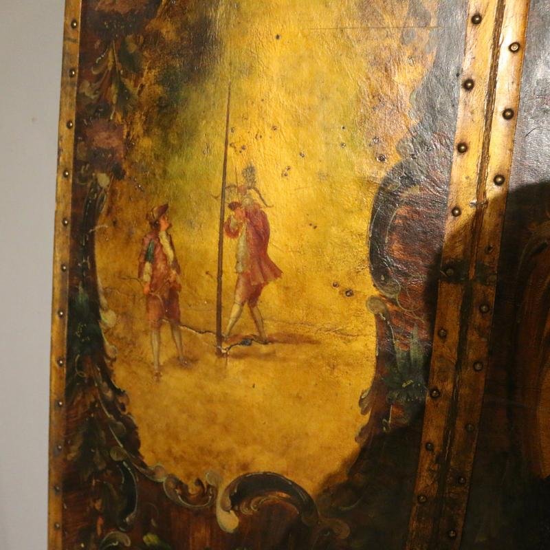 Large Italian Leather Screen for sale at Pamono