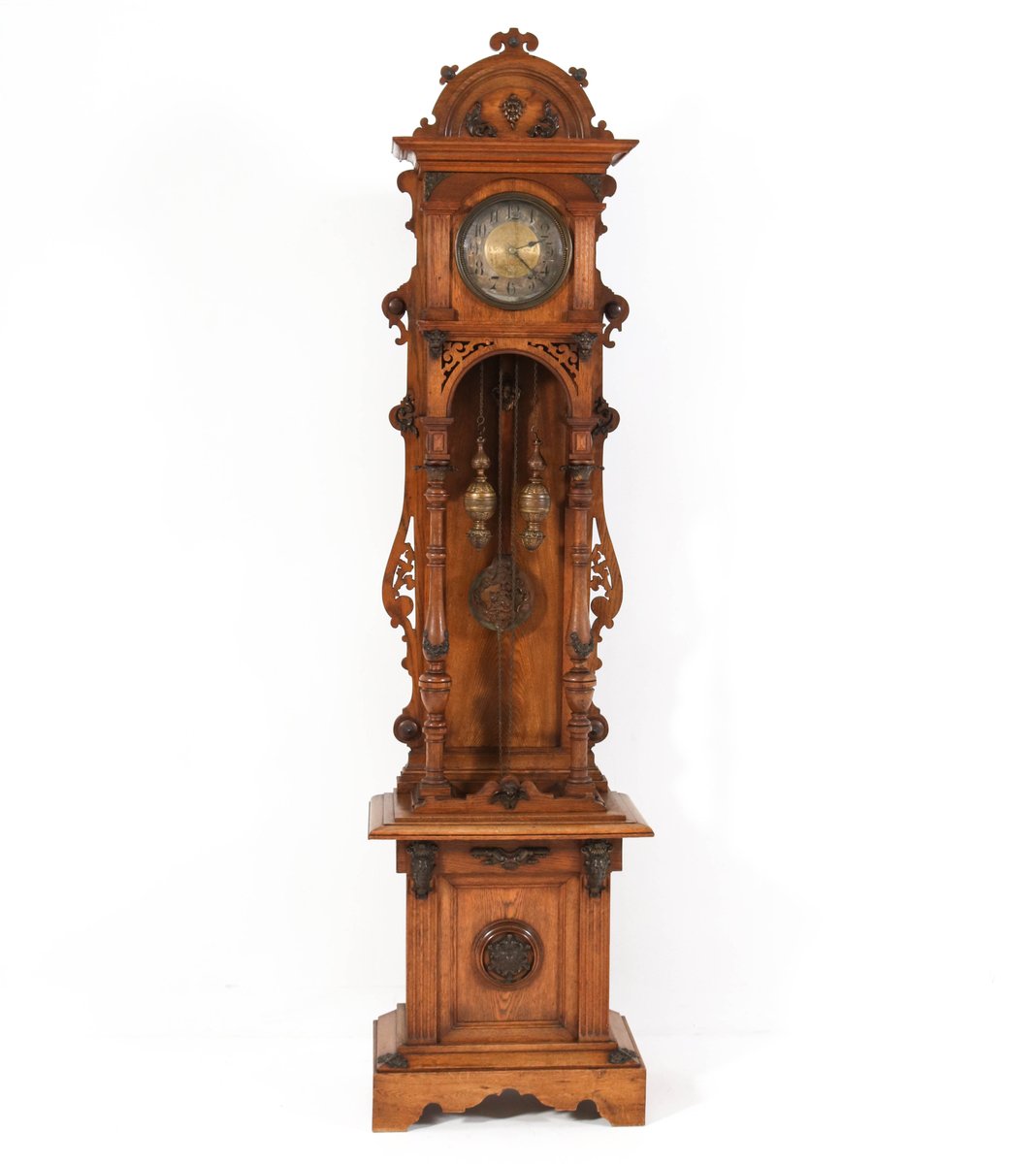 Deutsche Gründerzeit Standuhr aus Eiche, 1880er bei Pamono kaufen