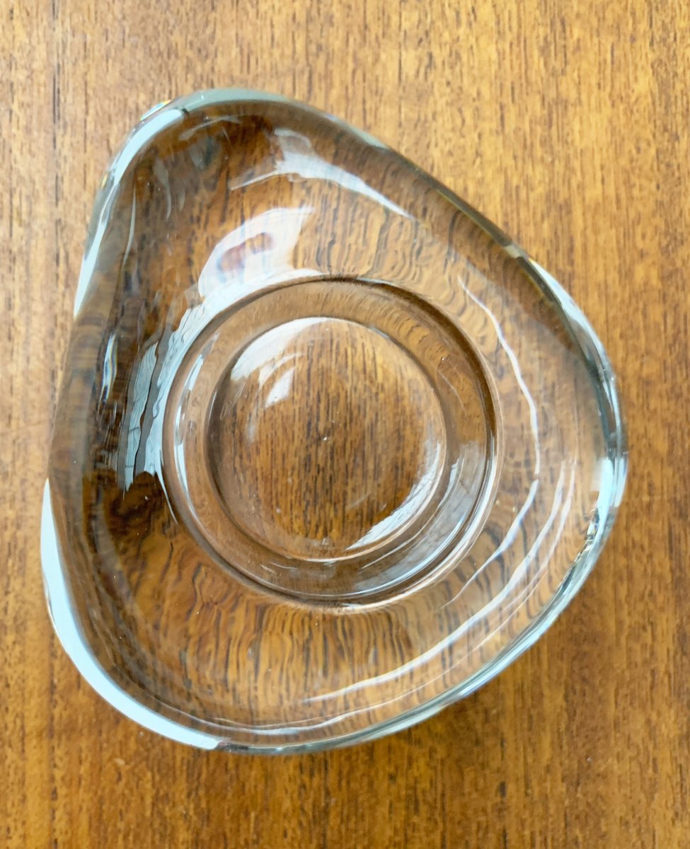 Vintage Swedish Glass Candle Holder from Orrefors for sale at Pamono