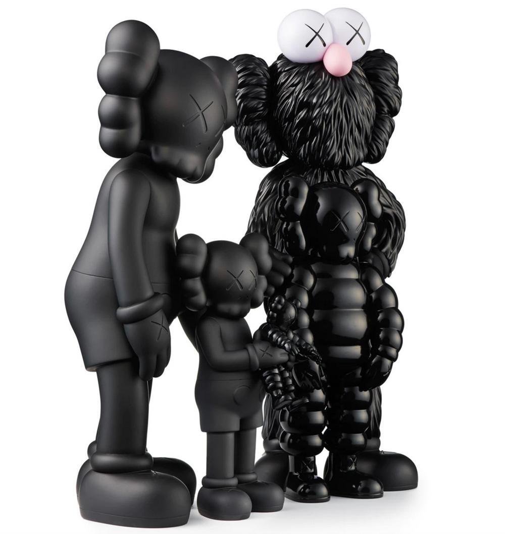 Kaws, Family Figures, Black Version, 2021, Painted Cast Vinyl for sale