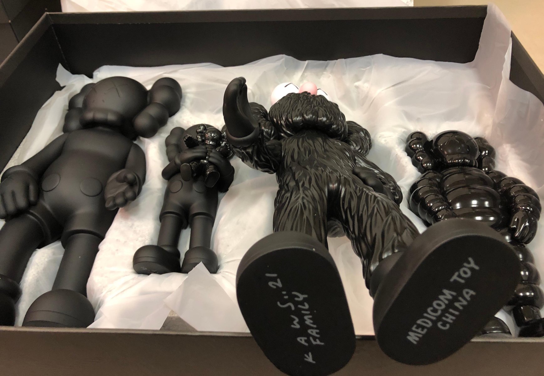 Kaws, Family Figures, Black Version, 2021, Painted Cast Vinyl for sale