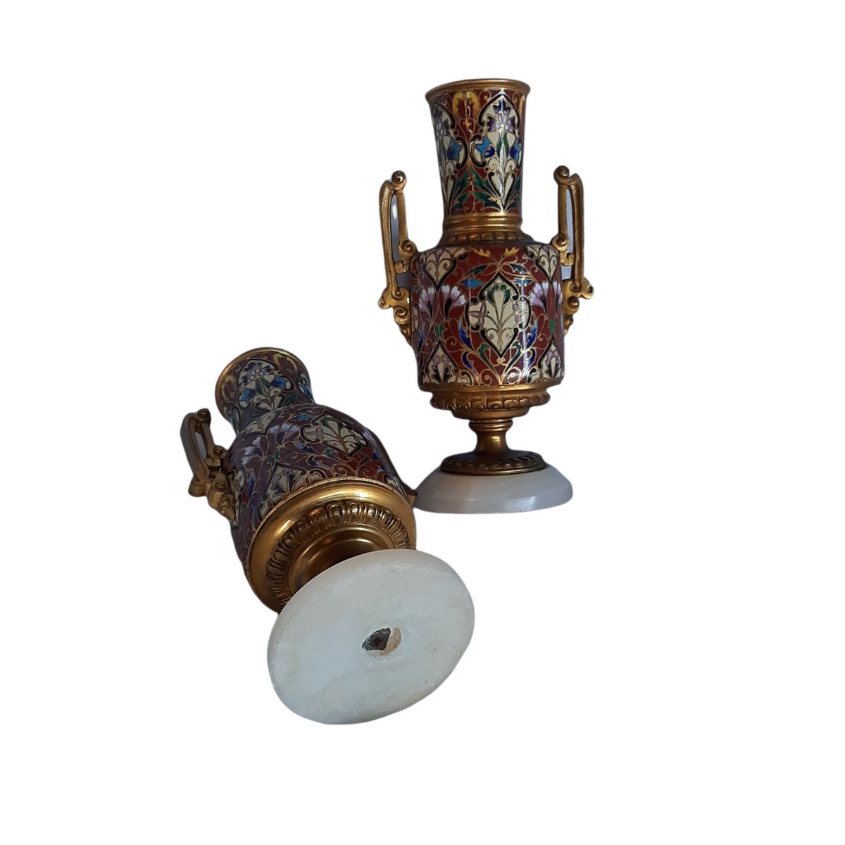 Small Cloisonne Vases, Set of 2 for sale at Pamono