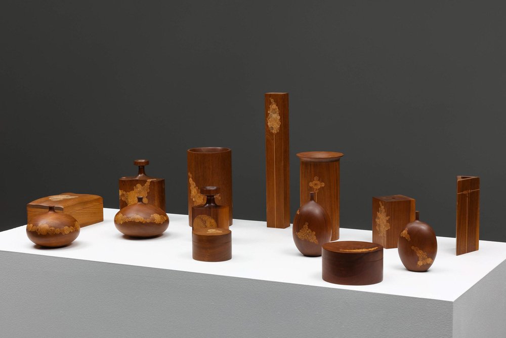 Sculture Mid-Century moderne in legno di Roger Sloan, anni '70, set di