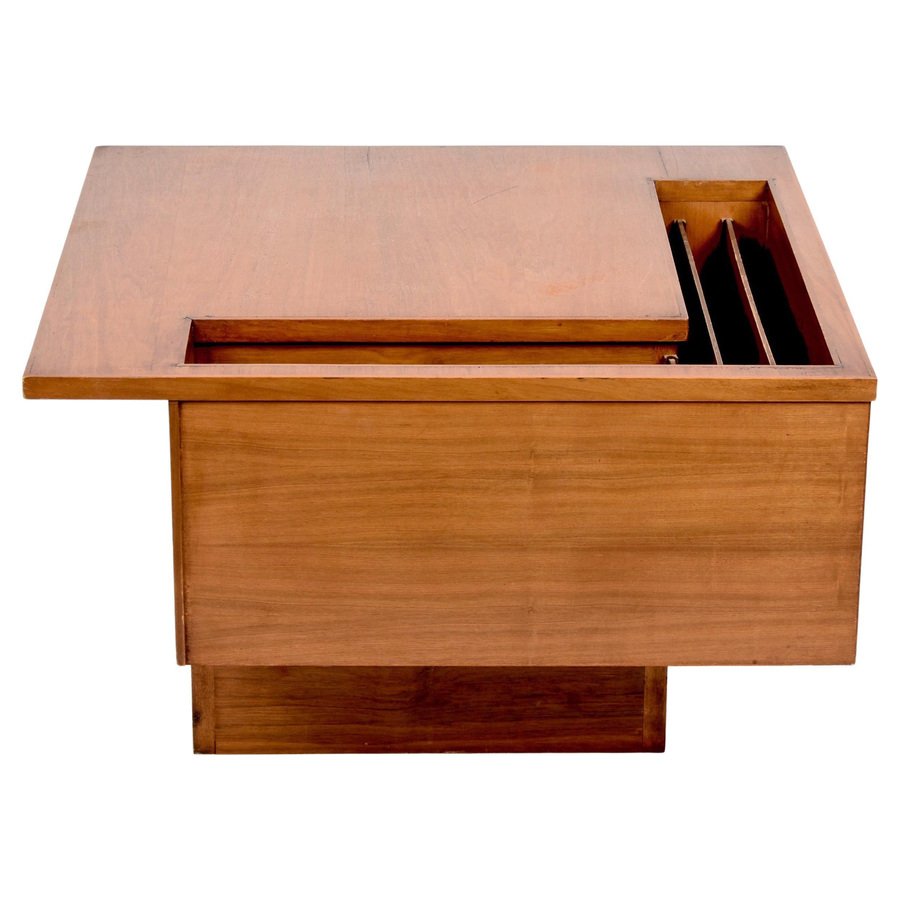 MidCentury Walnut Magazine Rack Coffee Table by John Keal for Brown