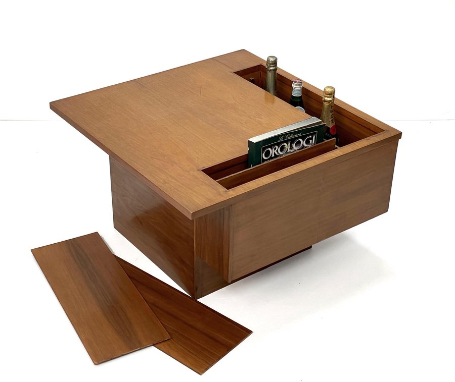 MidCentury Walnut Magazine Rack Coffee Table by John Keal for Brown