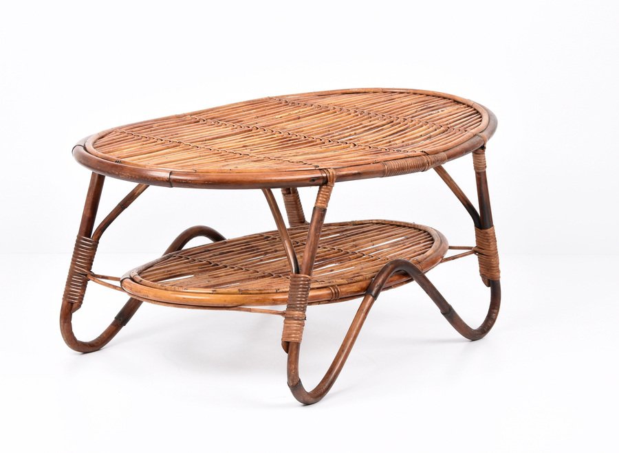 Tavolino Da Caffè Ovale Rustico A 2 Ripiani – In Legno E Metallo – Con Piano Portaoggetti – Per Soggiorno, Piccoli Spazi, Balcone – Marrone - 4