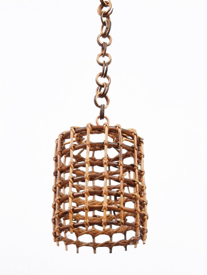 Französische MidCentury Riviera Lampe aus Bambus & Rattan, 1960er bei