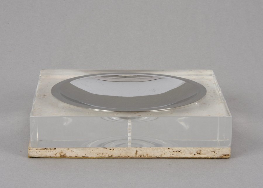 Mid-Century Italian Travertine Acrylic Glass Centerpiece Bowl by ...