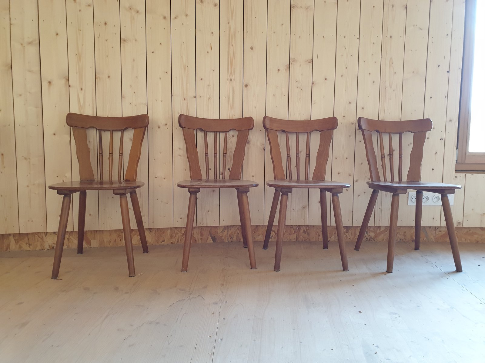 Rustic Table & Chairs, Set of 5 for sale at Pamono