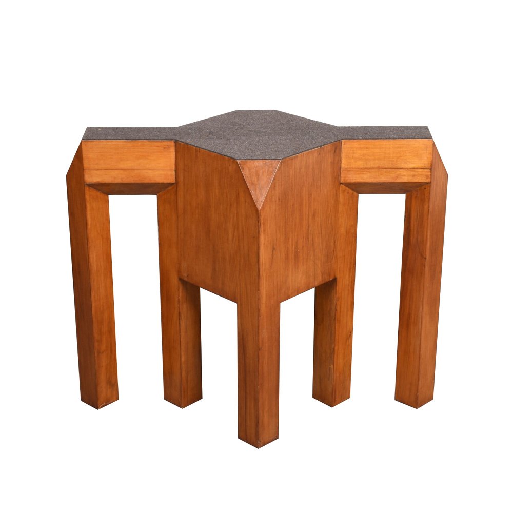 MidCentury Solid Wood Table Base or Console, 1980s for sale at Pamono