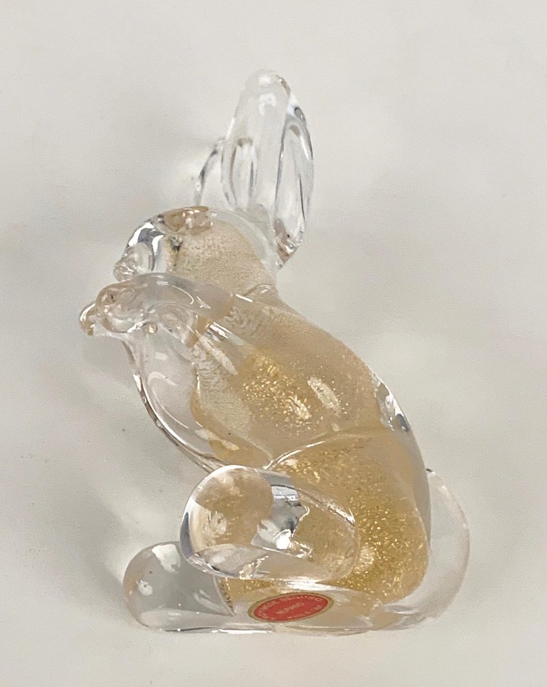 MidCentury Italian Murano Glass Rabbit Sculpture from Seguso, 1960s