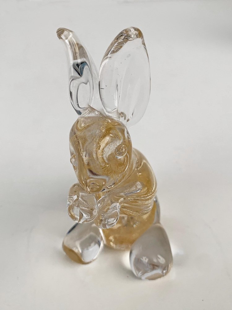 MidCentury Italian Murano Glass Rabbit Sculpture from Seguso, 1960s