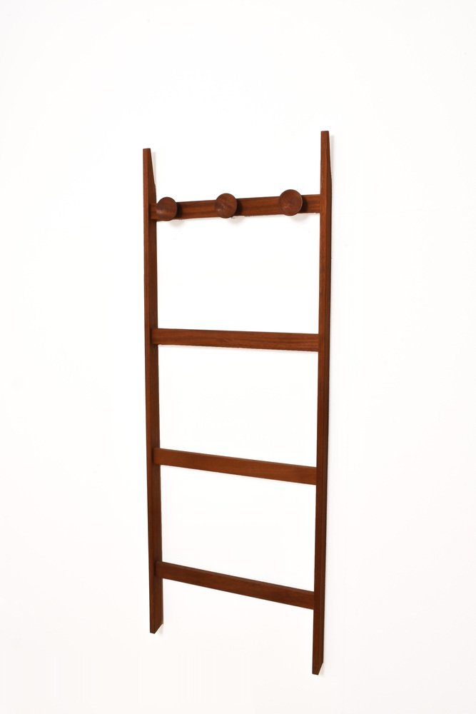 MidCenturyScandinavian Modern Light Brown Teak Coat Rack for sale at